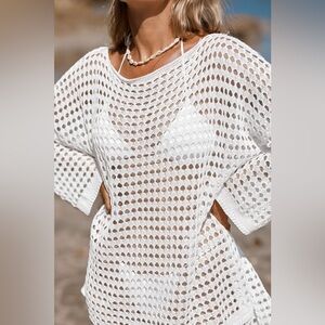 Cupshe White Crochet Swim Coverup